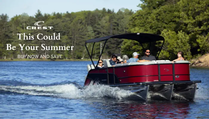 Read more about the article Save up to $6000 on a new Crest Pontoon Boat during the “This Could Be Your Summer Sales Event”.